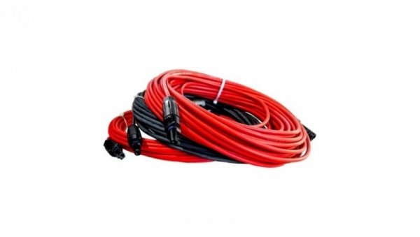 Przedłużacz solarny kabel 4mm2 z wtykami MC4 czarny/czerwony 1 - 50m, Kolor: Czarny, Długość: 2m