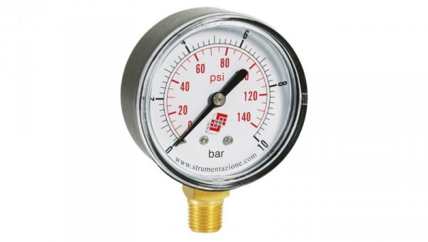 Manometr standardowy z przyłączem dolnym, śr. 63mm, 0-12bar, G1/4, M63R.PL012G14