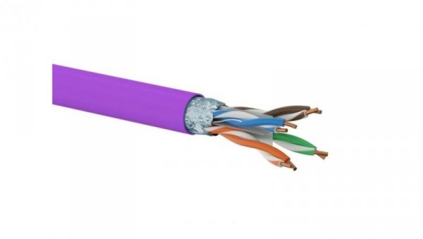 Kabel F/UTP kat.6 LSOH Dca 4x2x23AWG (FIOLETOWA powłoka) /500m/ ALANTEC KIF6LSOH500PD