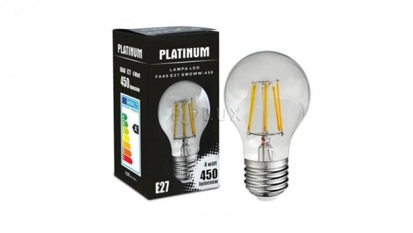 Żarówka LED E27 A60 4W = 40W 450lm 3000K Ciepła 360 Filament GOLDLUX