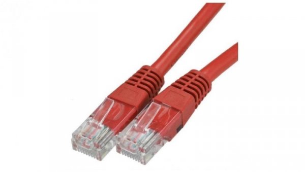 Patchcord UTP kat.5e kabel sieciowy LAN 2x RJ45 linka czerwony 1,5m