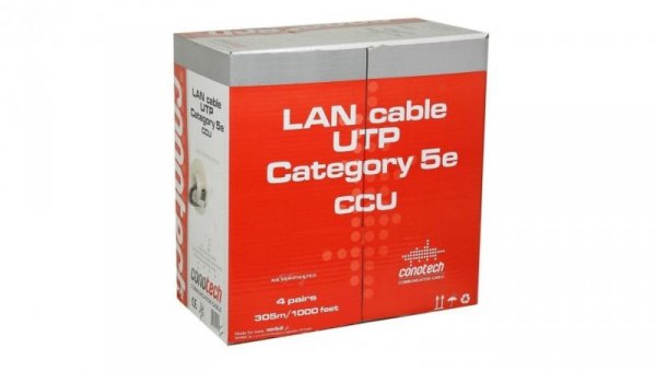 Kabel teleinformatyczny U/UTP kat.5e 25AWG /305m
