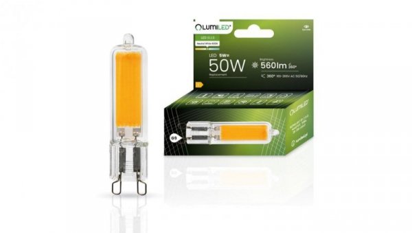 Żarówka LED G9 KAPSUŁKA 5W = 50W 560lm 4000K Neutralna 360 COB LUMILED