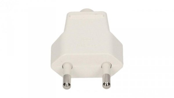 Wtyczka płaska 10A b/u 250V biała WT-1001 ( ZN-11 )