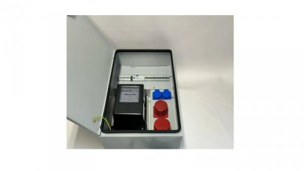 IP54 Metalowa rozdzielnica ścienna CEE 32A 16A 2x230V z bezpiecznikami HAGER FI / Licznik energii RB4