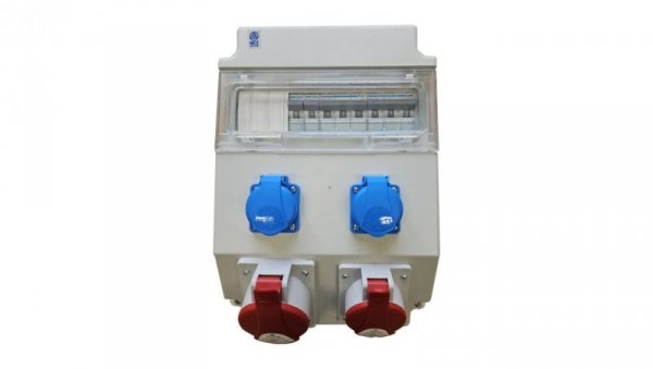 Rozdzielnica elektryczna CEE 32A 16A 2x 230V z bezpiecznikami HAGER 96H-1