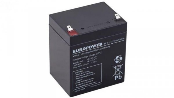 Akumulator AGM EUROPOWER serii EP 12V 5Ah T1 (Żywotność 6-9 lat)