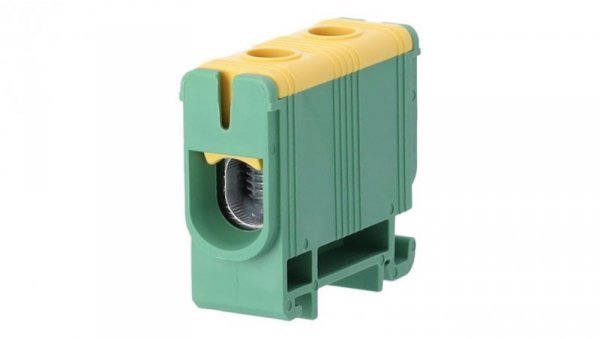Blok rozdzielczy odgałęźny Al/Cu 2,5-50mm2 (max. 50mm2) na szynę TH35 żółto-zielony FJ-E50/D HEDO