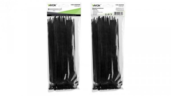 Opaski zaciskowe 4,5mm / 250mm czarne 100 szt. VOZ-45250B Vayox