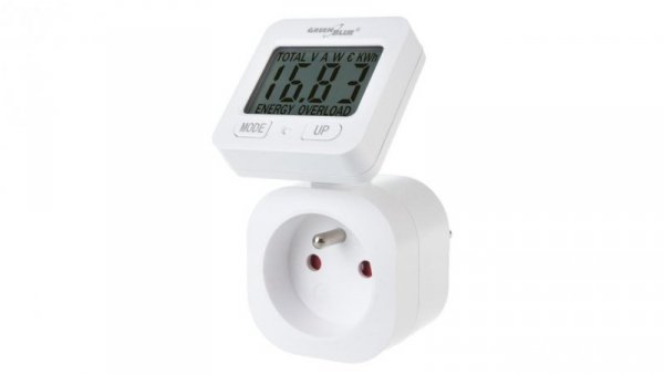 Miernik energii GreenBlue, watomierz, 16A, max. 3680W, podtrz.pamięci, GB615 E