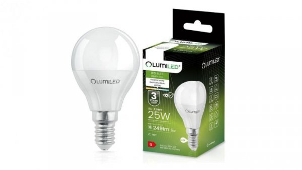 Żarówka LED E14 P40 2.5W = 25W 249lm 4000K Neutralna 180 Lumiled