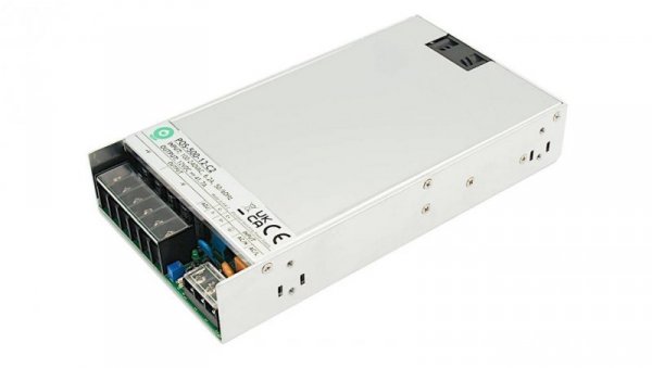 POS-500-12-C2: Zasilacz modułowy 12V/41.7A, PFC, niski, seria POS