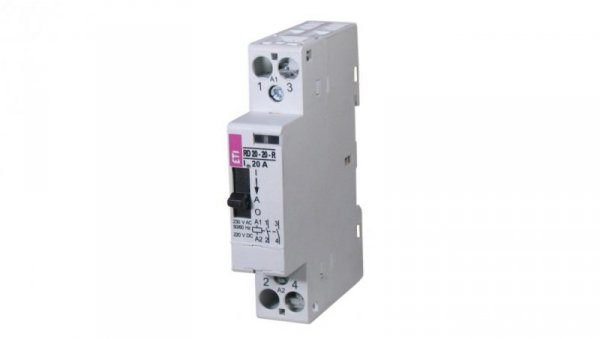 Stycznik modułowy ze sterowaniem ręcznym 20A 2 styki rozwierne (1 mod. 2 bieg.) R 20-02-R-230V AC