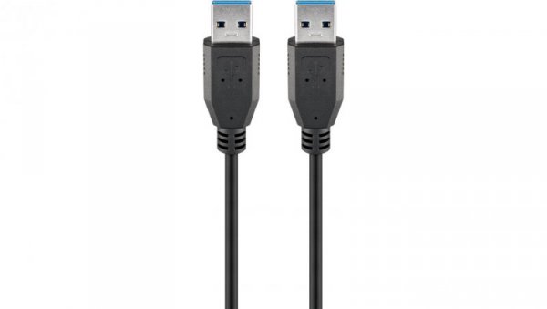 Kabel USB 3.0 Superspeed, Czarny - Długość kabla 0.5 m