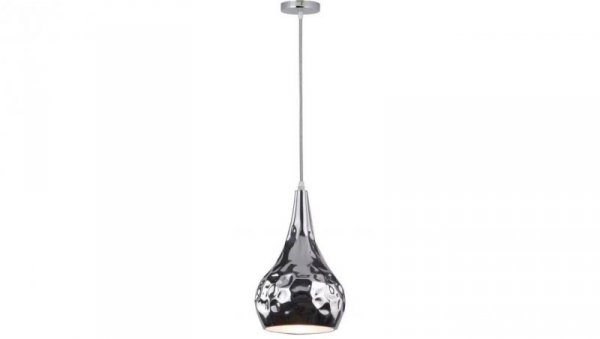Lampa dekoracyjna wisząca chromowany klosz z przetłoczeniami fi:180mm dł:1000mm E27 max 60W IP20 V-TAC VT-8180-CH