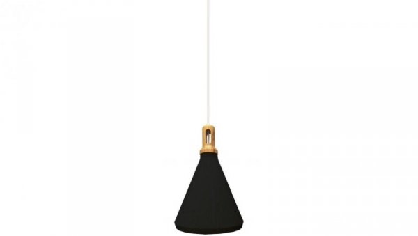 Lampa dekoracyjna wisząca czarna z elementem drewna fi:250mm dł:1200mm E27 max 60W IP20 V-TAC VT-7525-B
