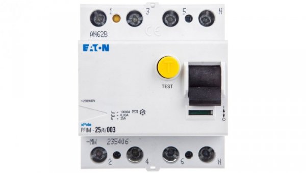 Wyłącznik różnicowoprądowy 4P 25A 0,03A typ AC PFIM-25/4/003-MW 235406