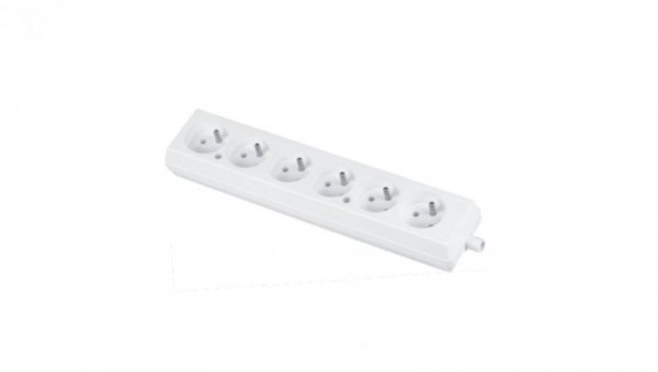 Gniazdo przenośne sześciokrotne 16A 2P+Z 250V białe GN-670