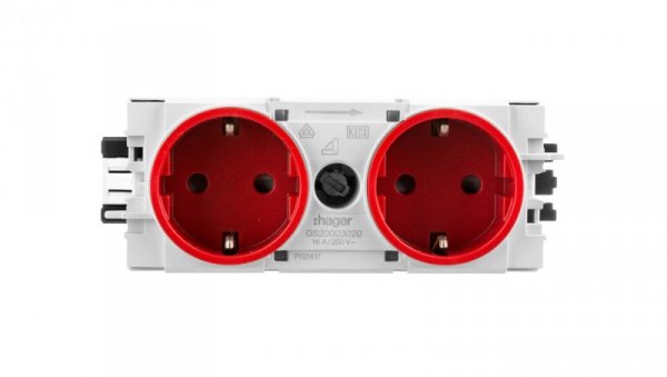 Gniazdo Schuko 2-kr wtycz.zacisk C-Profil czer GS20003020