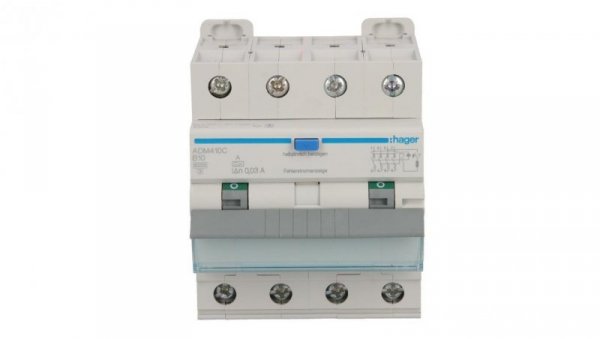 Wyłącznik różnicowo-nadprądowy RCBO 4P B10A 0,03A Typ A 6kA RCBO ADM410C