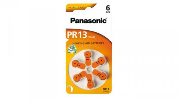 Bateria do aparatów słuchowych PR13 / PR48 1,4V /blister 6szt./