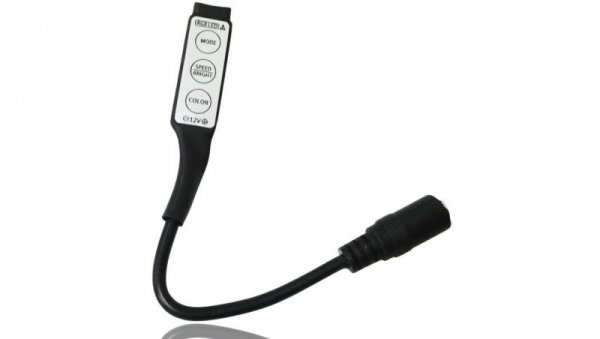 Kontroler led RGB manualny wtyczkowy 72W 6A 12VDC czarny mini