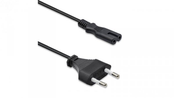 Qoltec Kabel zasilający IEC C7 / CEE 7/16 ósemka 2x0.5mm² 1.4m