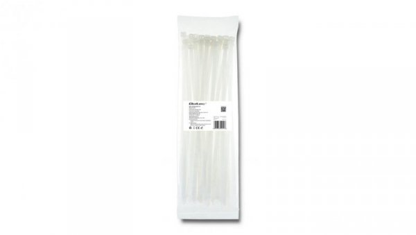 Qoltec Opaski zaciskowe Trytki kablowe 7.2*350mm 50 szt. Nylon66 UV Białe