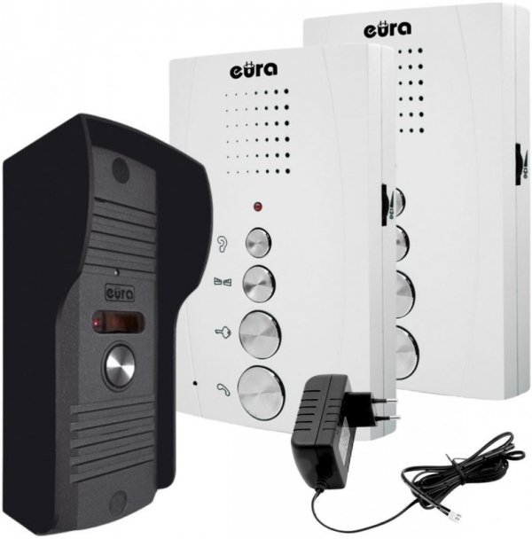 DOMOFON &#039;&#039;EURA&#039;&#039; ADP-51A3 &#039;&#039;DIFESA&#039;&#039; - 1-rodzinny, 2 unifony, interkom, biały