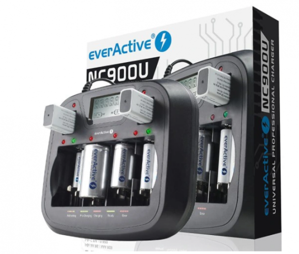 Ładowarka procesorowa do akumulatorków AA / AAA / C / D / 6F22 / 9V everActive NC-900U