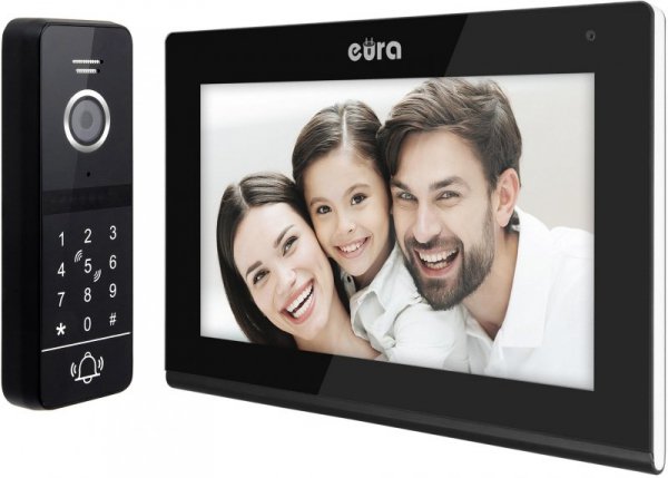 WIDEODOMOFON EURA VDP-97C5 czarny, lcd 7&quot;, wi-fi, czytnik zbliżeniowy, Tuya