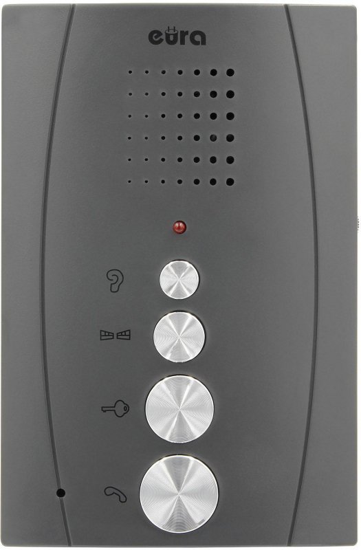 DOMOFON &#039;&#039;EURA&#039;&#039; ADP-51A3 &#039;&#039;DIFESA&#039;&#039; - 1-rodzinny, 2 unifony, interkom, grafit