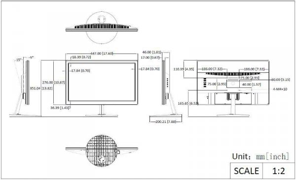 MONITOR 18.5&quot; HIKVISION DS-D5019S0-1P0