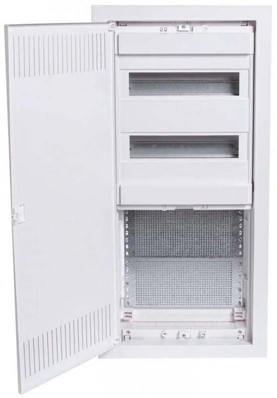 PODTYNKOWA PLASTIKOWA OBUDOWA INSTALACYJNO-MULIMEDIALNA 2 RZĘDY, 24 MODUŁY + 3-RZĘDOWA PŁYTA MONTAŻO