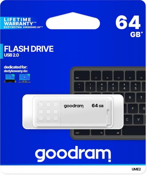 Pendrive Goodram UME2 64GB USB 2.0 Biały
