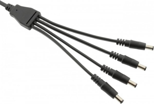 Splitter DC ESPE 1x4 gniazdo DC 2,1/5,5 / 4 x wtyk prosty DC 2,1/5,5