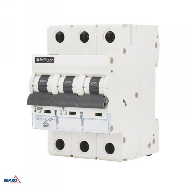Wyłącznik nadprądowy 6KA 3P B 63A VDE SCHELINGER