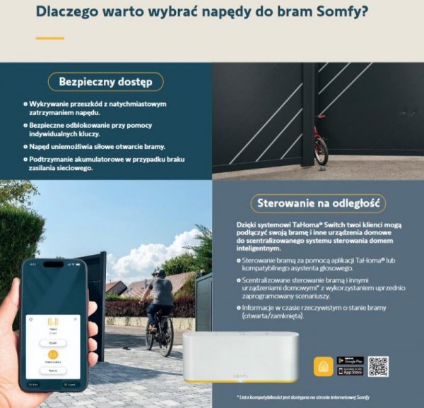 Zestaw Somfy Ixengo L 3S+ IO Comfort Pack do 8m bram dwuskrzydłowych