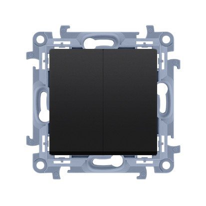 KONTAKT SIMON 10 MODUŁ CZARNY MAT PRZYCISK 2X 2Z ZACISKI ŚRUBOWE 10AX 250V