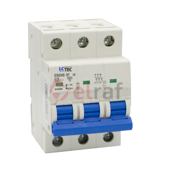 LC-Tec Wyłącznik nadprądowy 3P B 16A 6kA AC EBS9B-3B-16A-B 