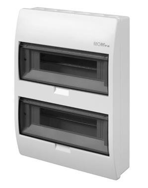 ELEGANT ROZDZIELNIA PLASTIKOWA NT 24M 2X 12M N+PE IP40 407X303X98 DRZWI DYMNE BIAŁY 0669-00