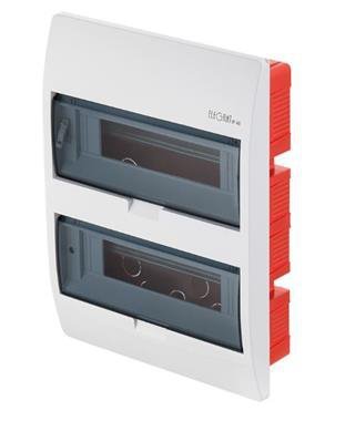 ELEGANT ROZDZIELNIA PLASTIKOWA PT 24M 2X 12M N+PE IP40 375X285X72 DRZWI DYMNE BIAŁY 0655-10