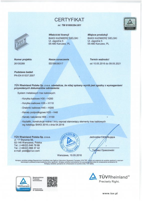 KGJ/KCJ 50H50/3 KORYTKO KABLOWE 50H50 3M 1.0MM (3 MB)