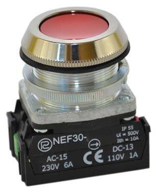 NEF30-K XY C PRZYCISK Z SAMOPOWROTEM KRYTY 1Z 1R IP55 CZERWONY
