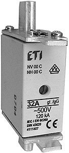 WT-00C NH000 GG K  35A WKŁADKA TOPIKOWA PRZEMYSŁOWA ZWŁOCZNA KOMBI 500V BM WT-NH