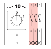 4G16-10-U S25 0-1 ŁĄCZNIK KRZYWKOWY B/O 3-BIEGUNOWY 16A
