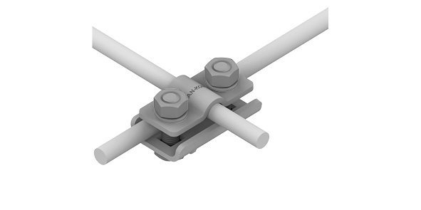 AN-01A/OG/ ZŁĄCZE PRZELOTOWE POJEDYŃCZE KRZYŻOWE 2X M8 OCYNKOWANE OGNIOWO