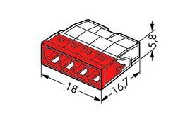SZYBKOZŁĄCZKA 4X 2.5 PRZEZROCZYSTY/ CZERWONY (100 SZT)