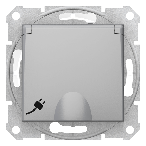 Schneider Electric Sedna, gniazdo pojedyncze 2P+PE z przesłonami IP44, aluminium, SDN2800360