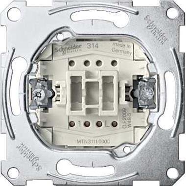 Schneider Electric Merten, mechanizm łącznika pojedynczego, zacisk bezśrubowy, 250V AC 10A, MTN3111-0000